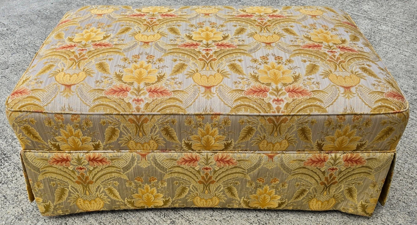 Sherrill Damask Jacquard Tapestry Cotton Rolling Ottoman