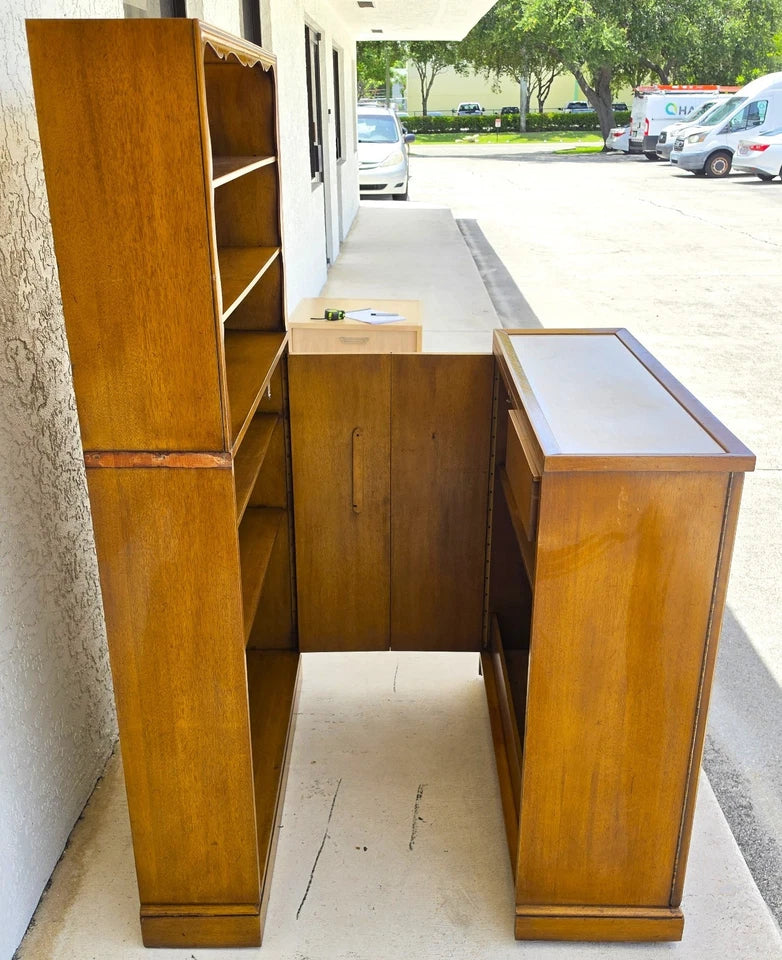 1930s Karges Country French Walnut Pullout Folding Service Bar