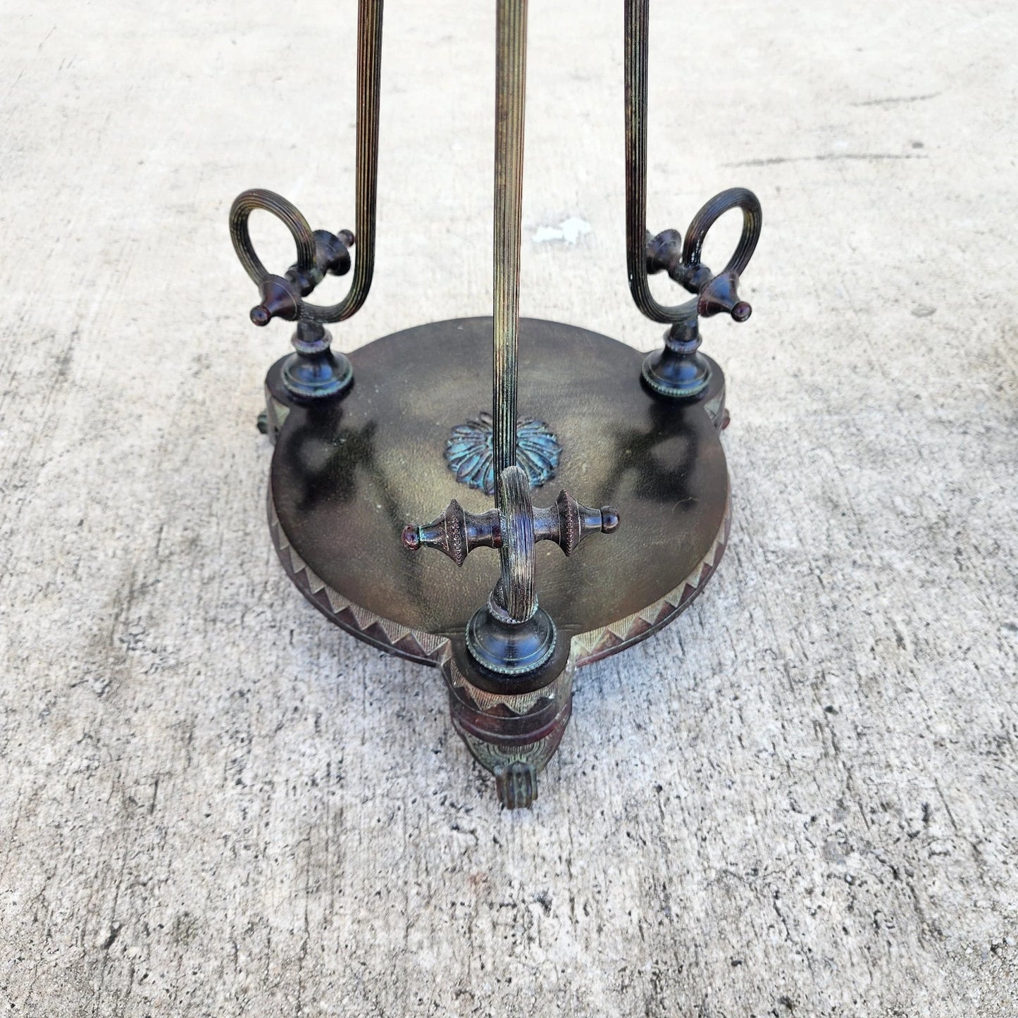 Verdi Gris Bronze Gueridon Tables Pair