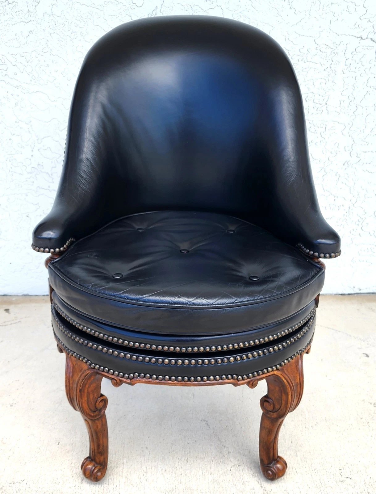 Maitland Smith Leather Chair Swivel Game Desk