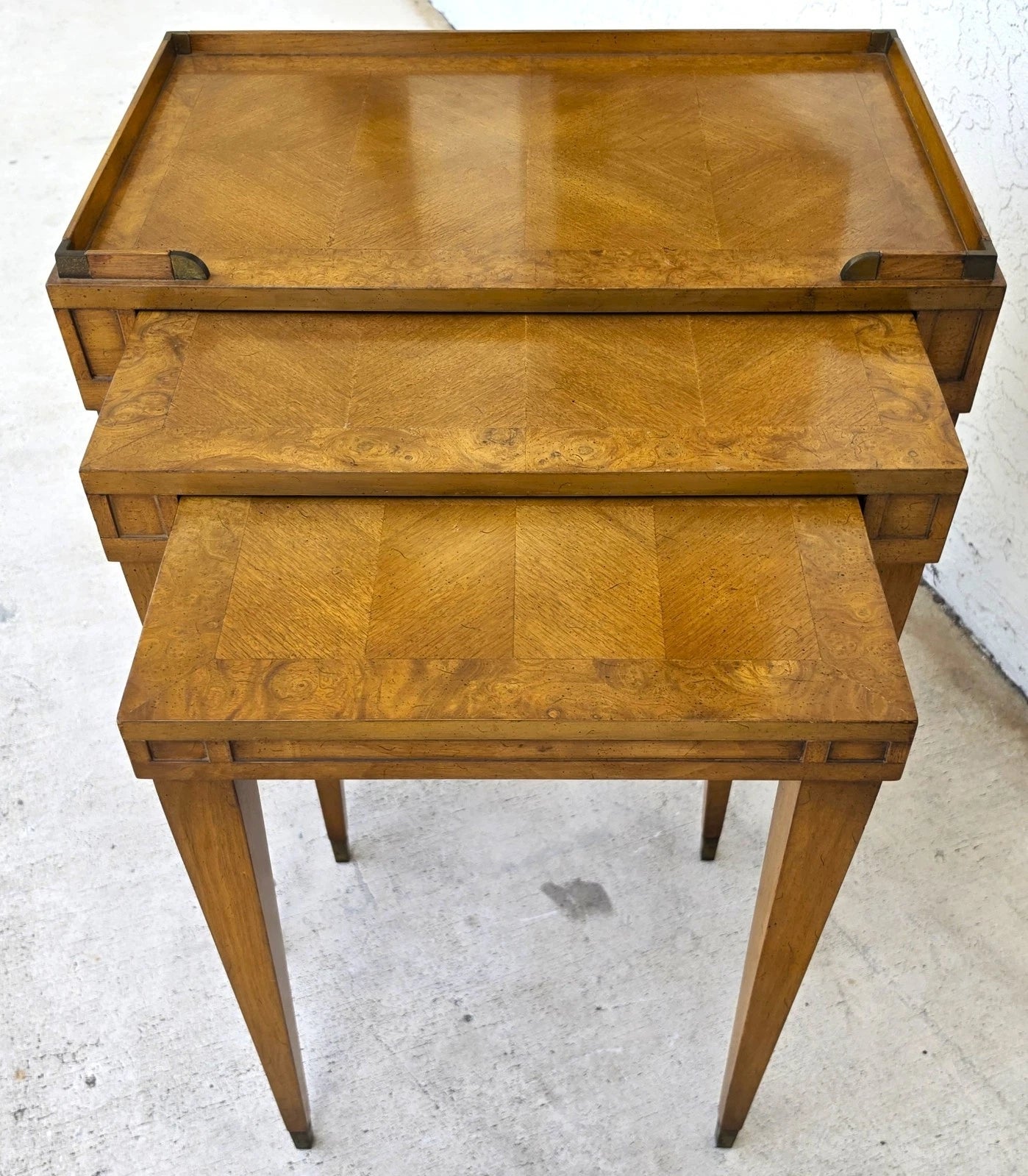 1960s Mid Century Modern Walnut Nesting Tables From Heirloom Weiman Collection