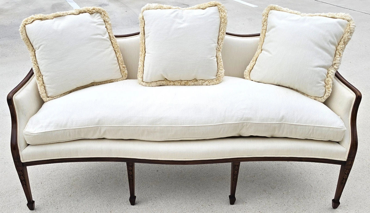 Antique Mahogany Serpentine Hepplewhite Style Sofa