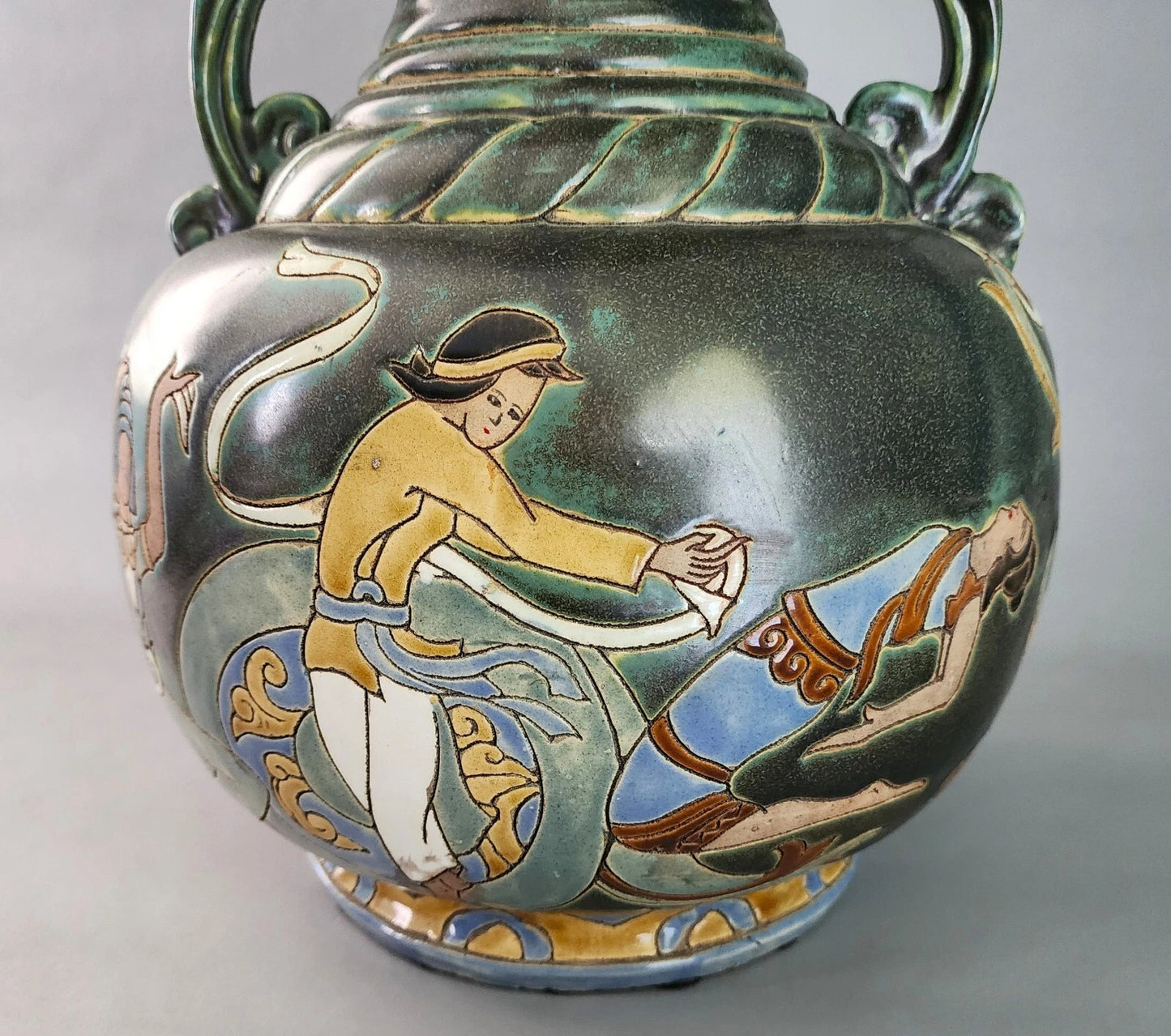 Bien Hoa Ceramic Vase Vietnam Asian 20th Century Large 22 in