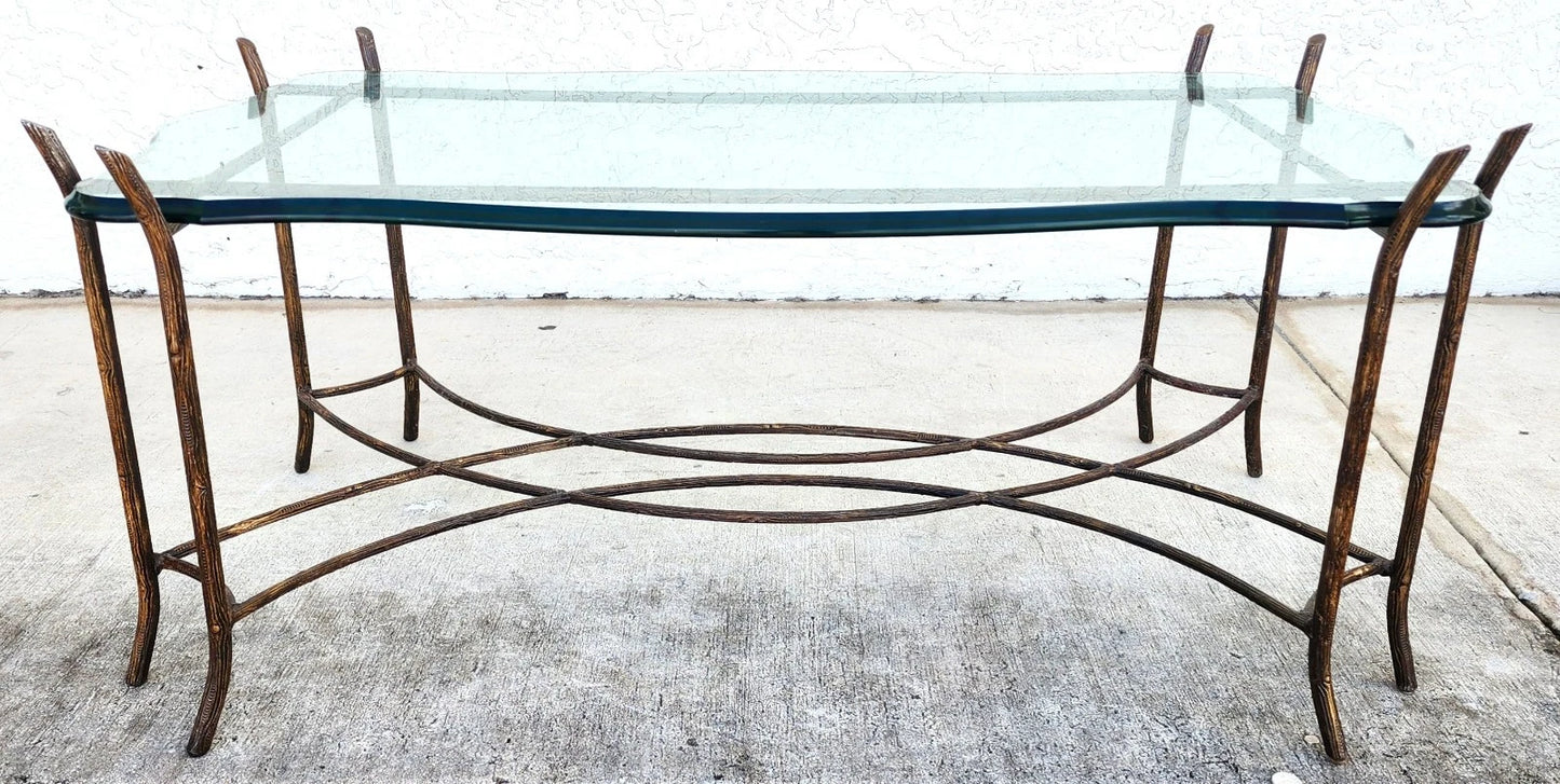 Vintage French Coffee Table Faux Bois