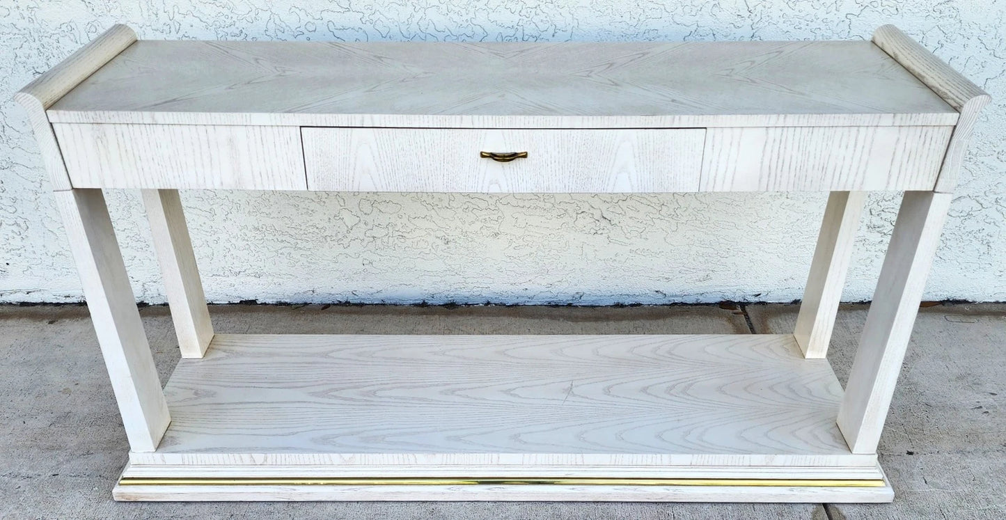 Thomasville Console Sofa Table Whitewash Beach House