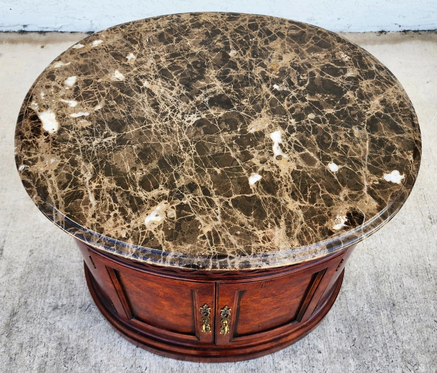 Henredon Style Marble Drum Table