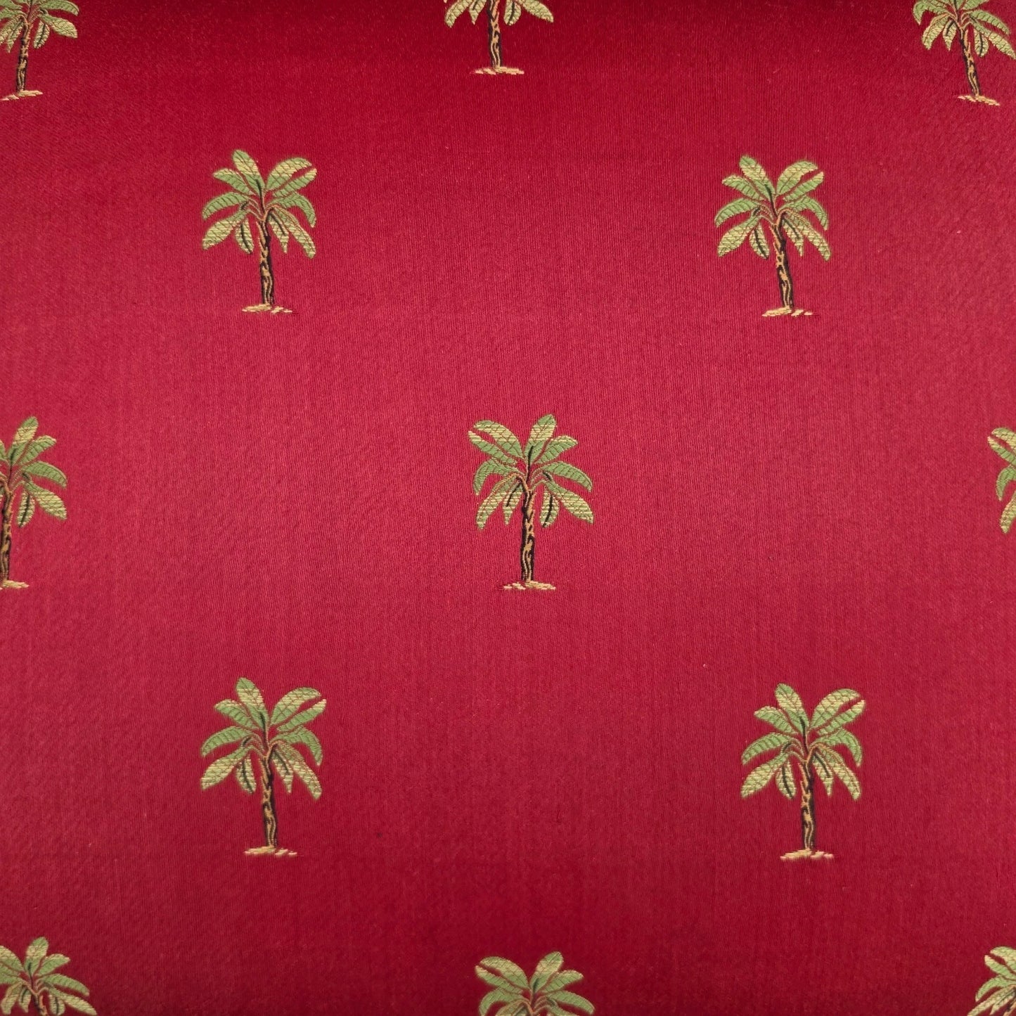 Vintage Queen Anne Gooseneck Armchairs with Palm Tree Upholstery Pair