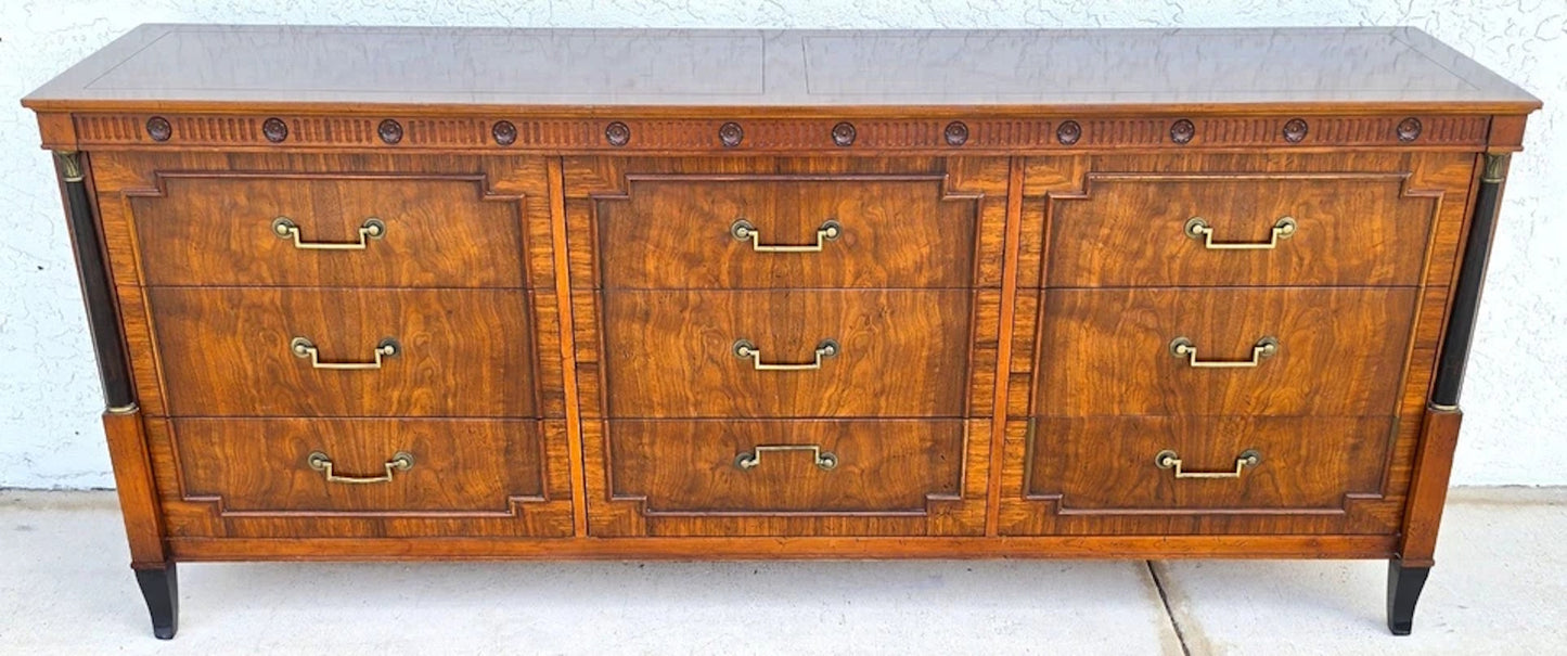 Vintage Baker French Empire Directoire Walnut Lowboy Dresser 1960s