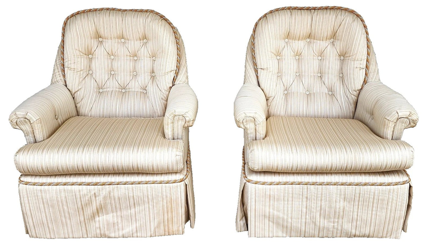 Vintage Club Chairs Swivel Rockers Set of 2