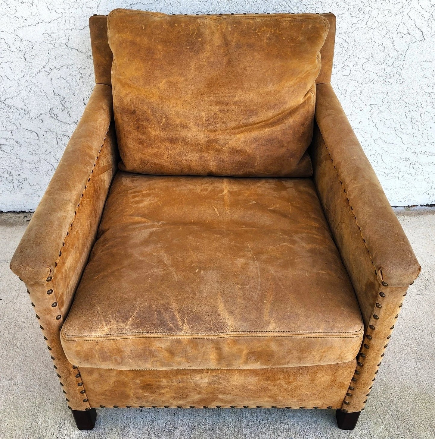 Lillian August Saddle Leather Club Chair MCM Ralph Lauren Style