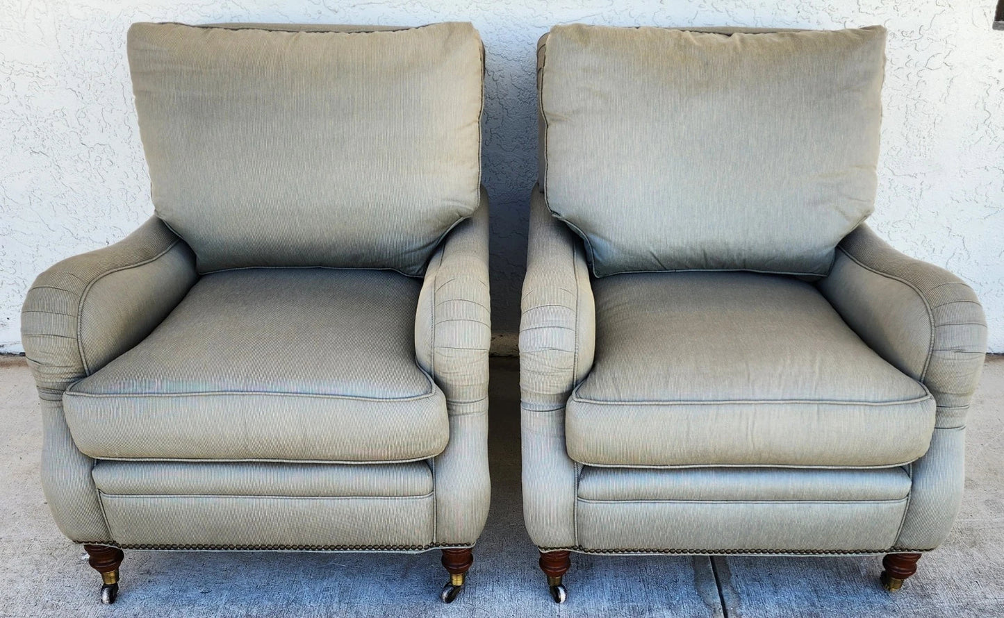 Vanguard Craftwork English Club Chairs & Ottoman