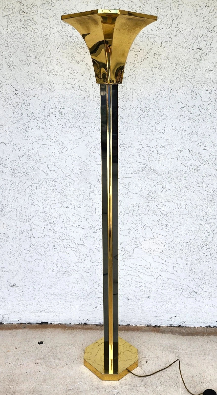 MCM Fredrick Raymond Style Brass & Chrome Floor Lamp