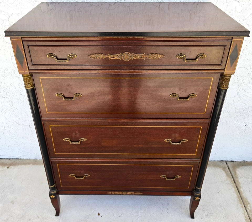 Rway Mid Century French Empire Highboy Dresser