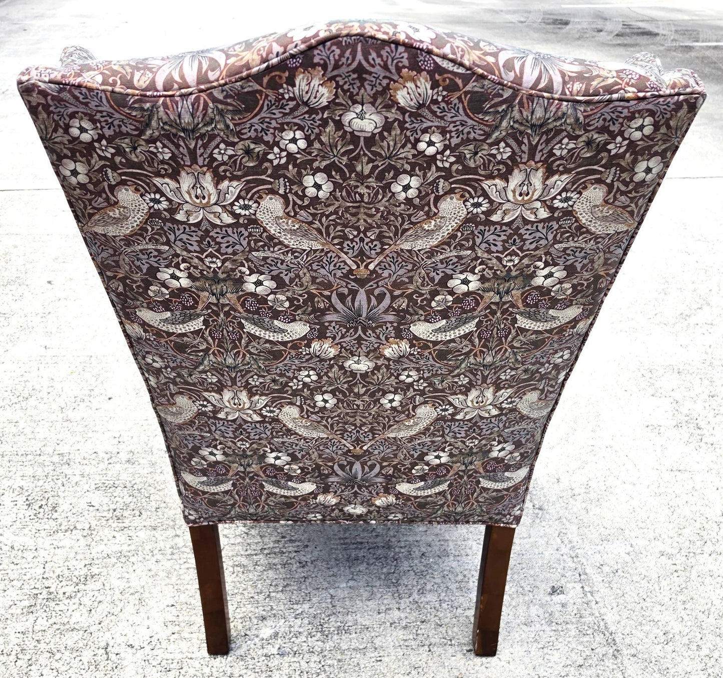 Vintage Hickory Chair Co Wingback William Morris Strawberry Thief Fabric