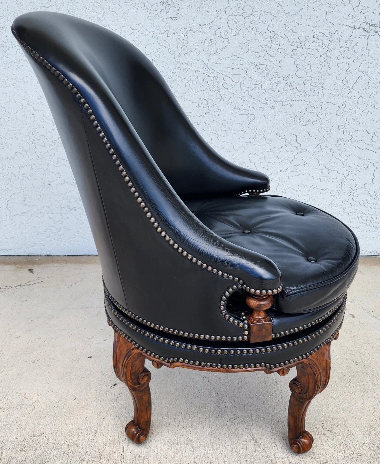 Maitland Smith Leather Chair Swivel Game Desk