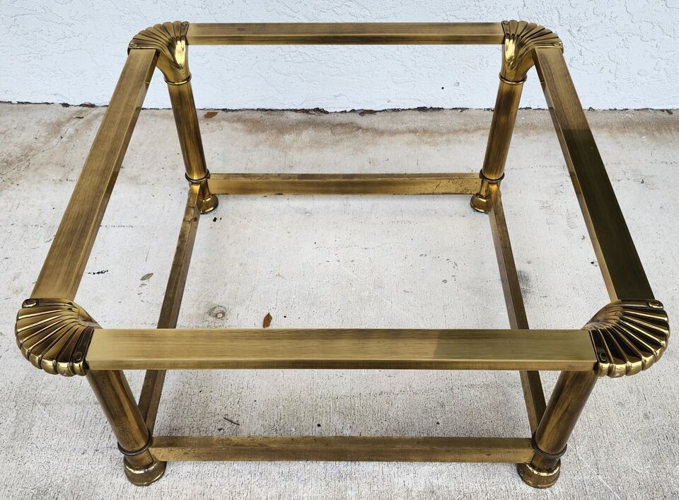 Mastercraft Style Coffee Table Brass Glass 1970s