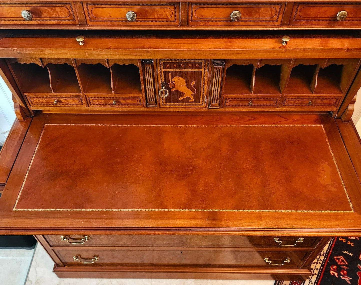 Antique Georgian Burlwood Roll Top Desk