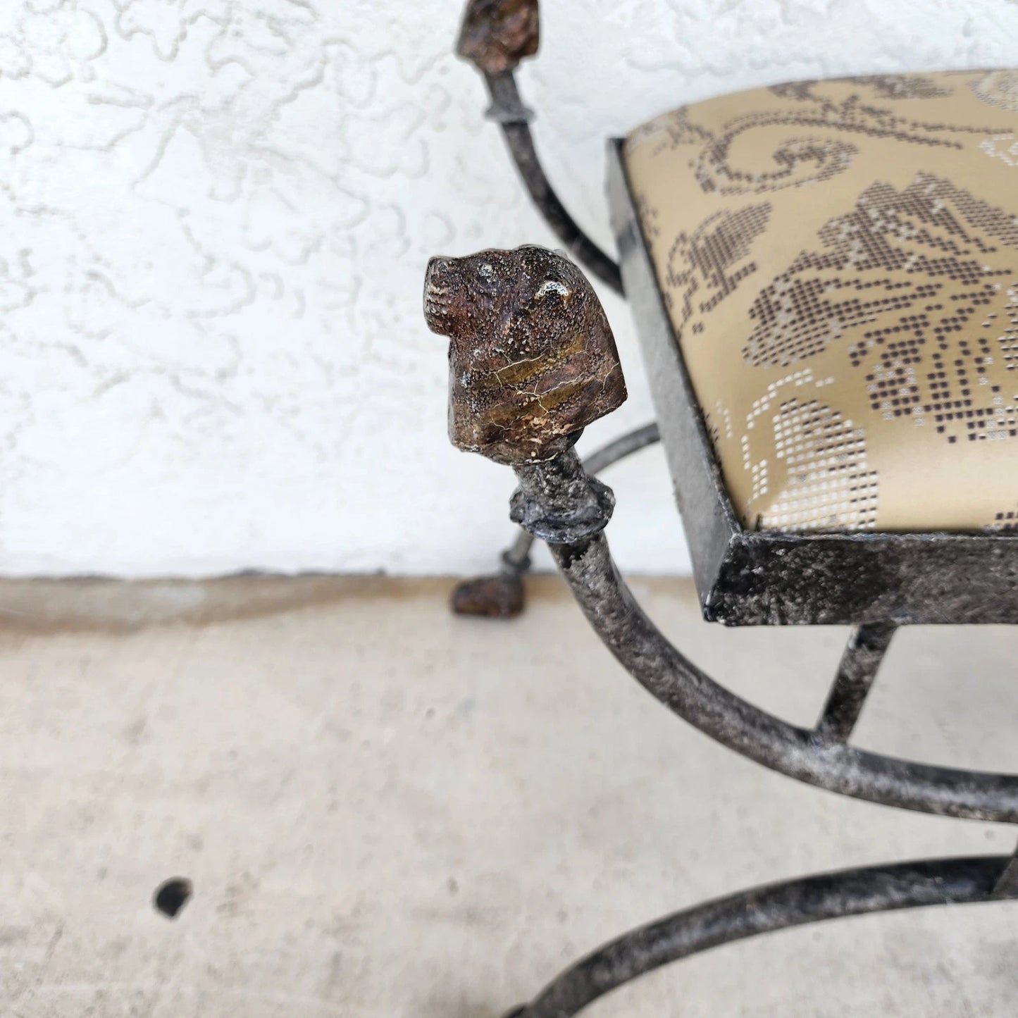 Curule Bench Footstool with Lion Motif