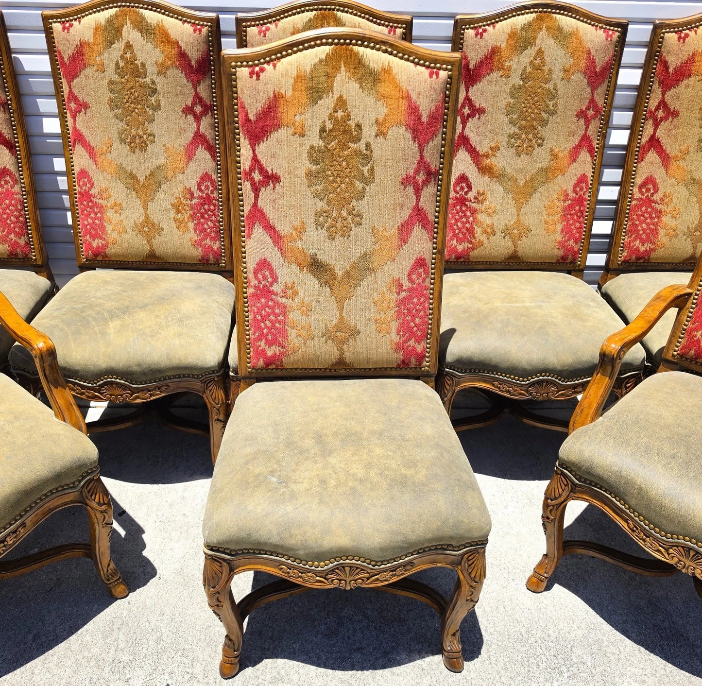 Century Furniture French Dining Chairs Leather Seats Set of 8