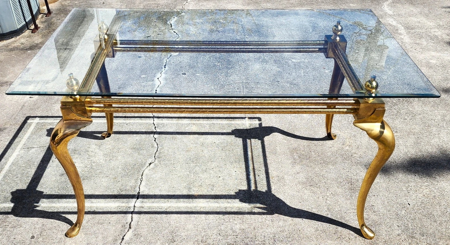 La Barge Brass Dining Table Desk 1970s