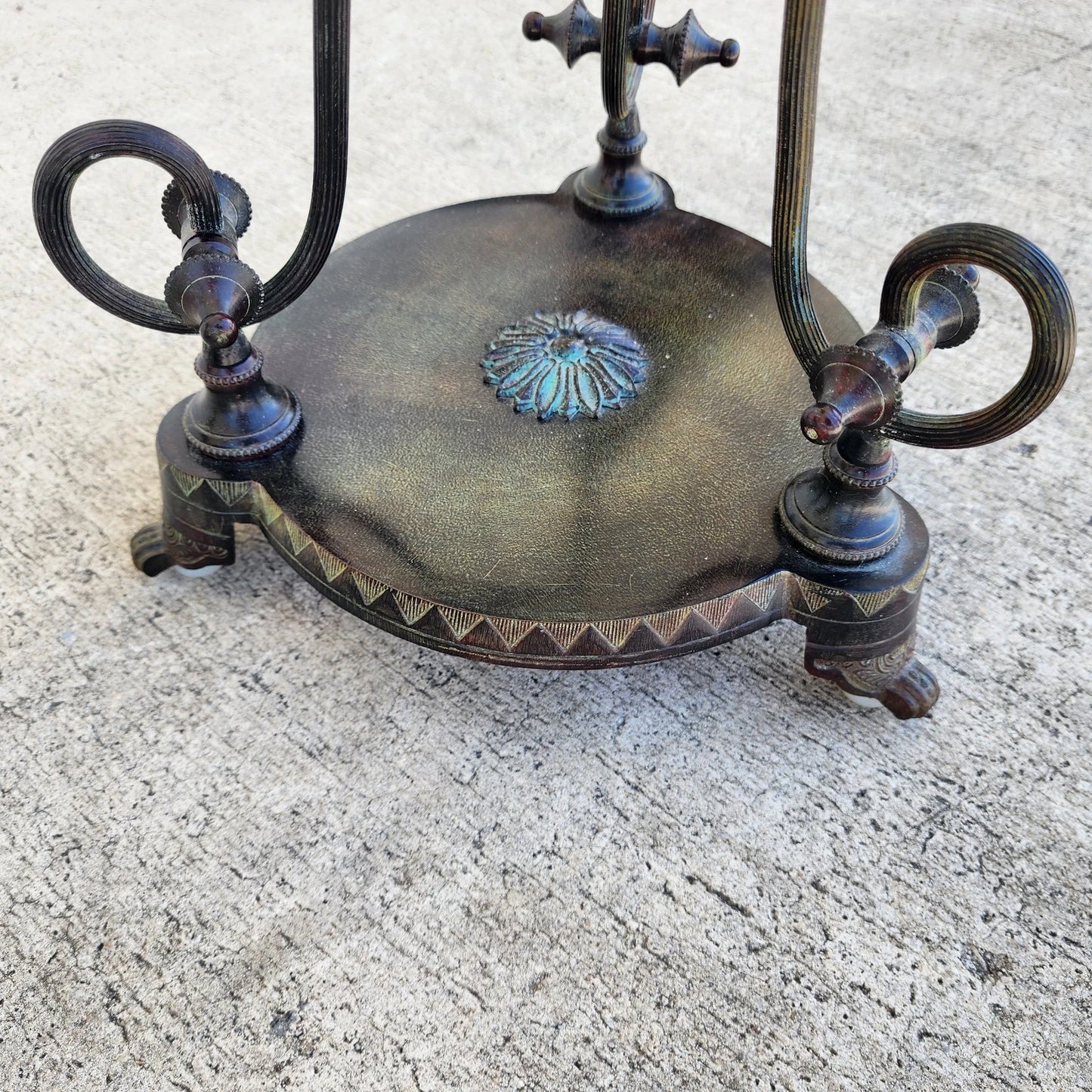 Verdi Gris Bronze Gueridon Tables Pair
