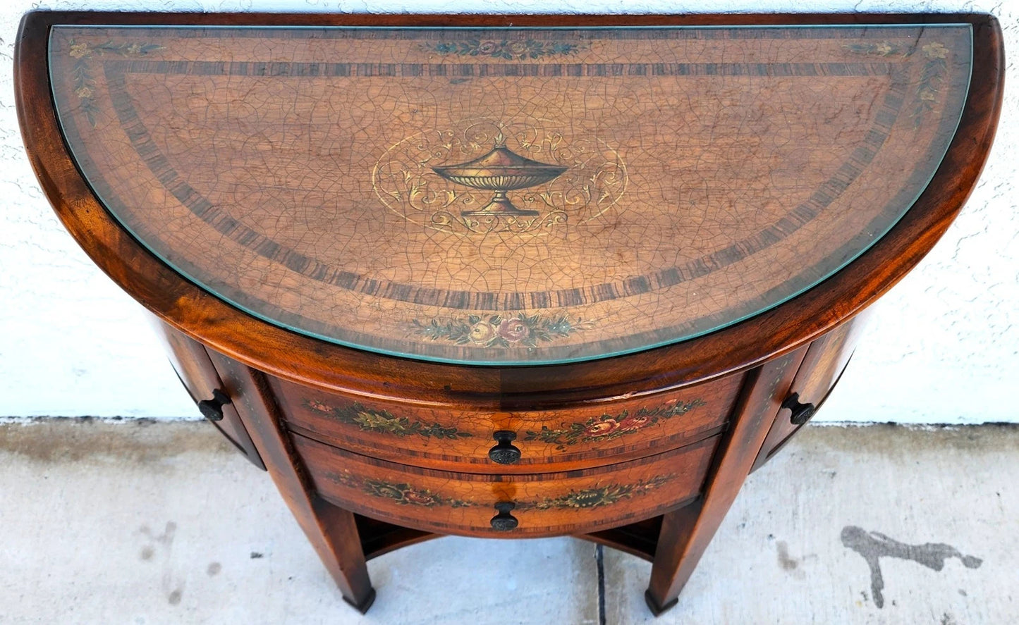 Theodore Alexander Demilune Console Table Sideboard Cabinet