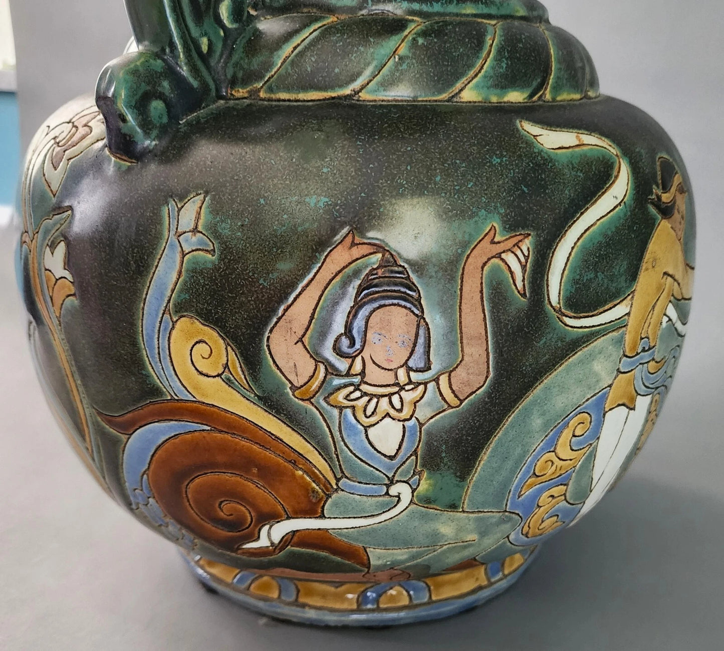 Bien Hoa Ceramic Vase Vietnam Asian 20th Century Large 22 in