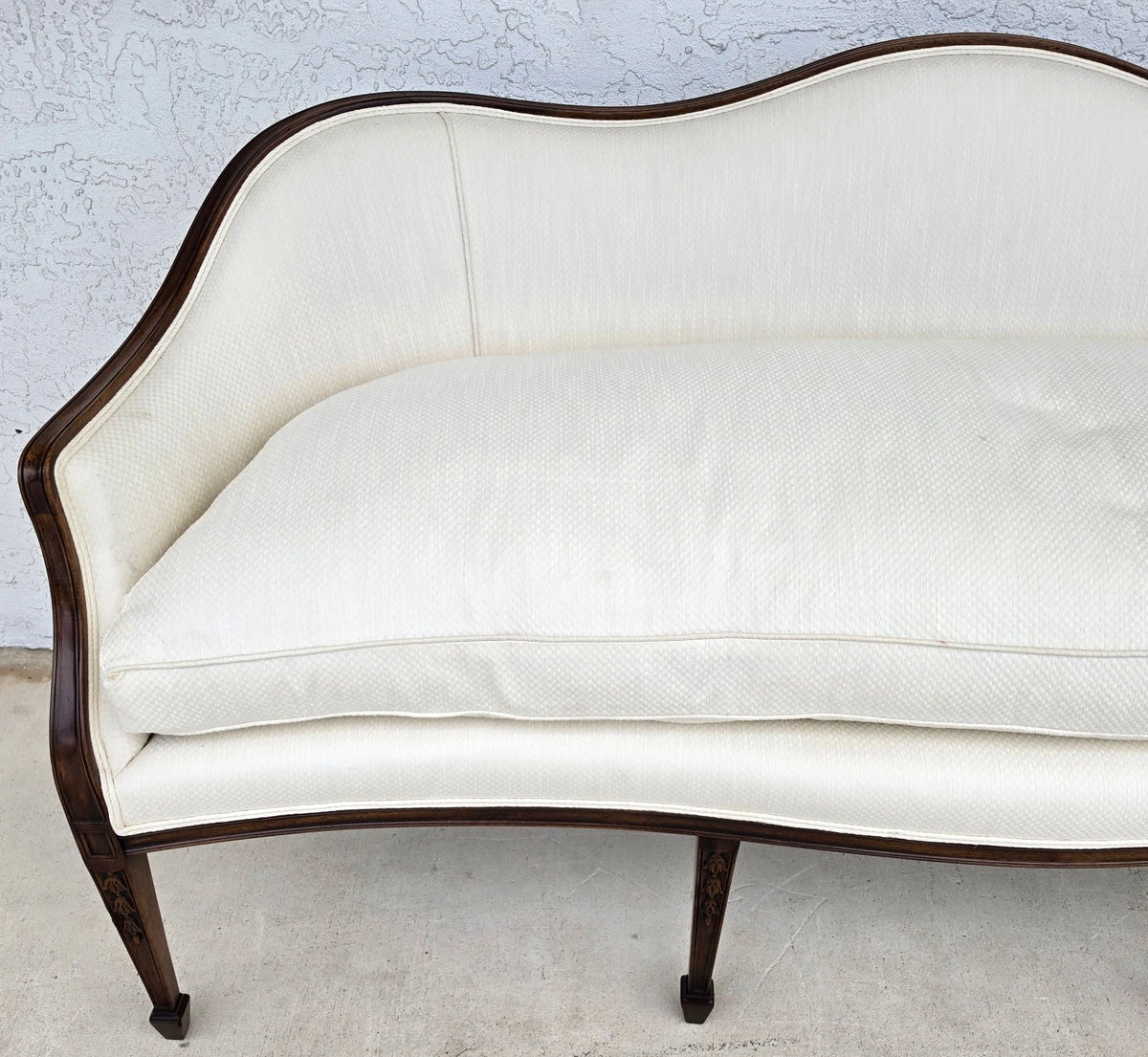 Antique Mahogany Serpentine Hepplewhite Style Sofa