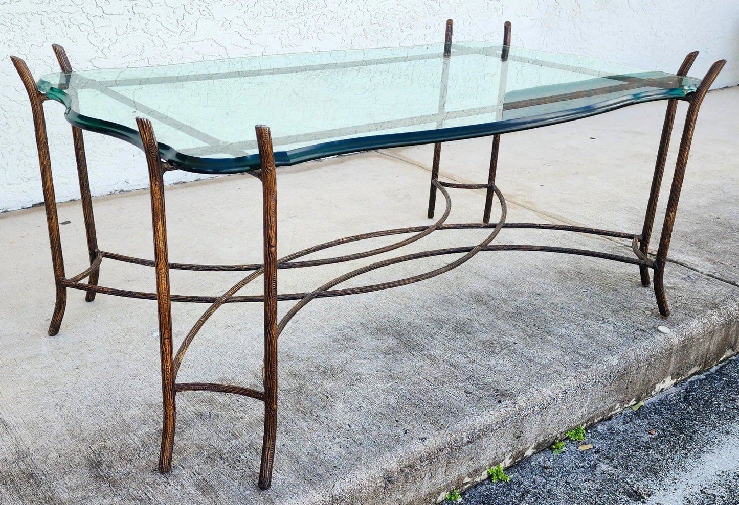 Vintage French Coffee Table Faux Bois