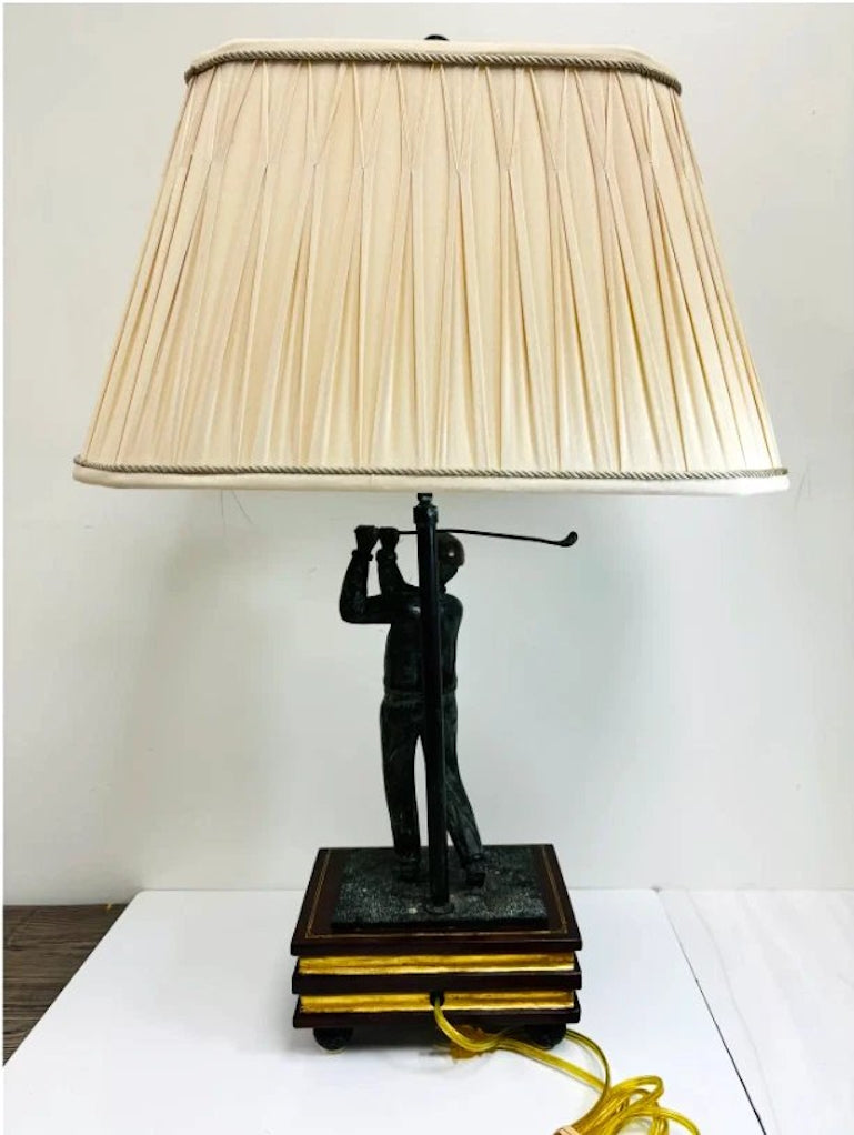 Maitland Smith Bronze Golfer Table Lamp