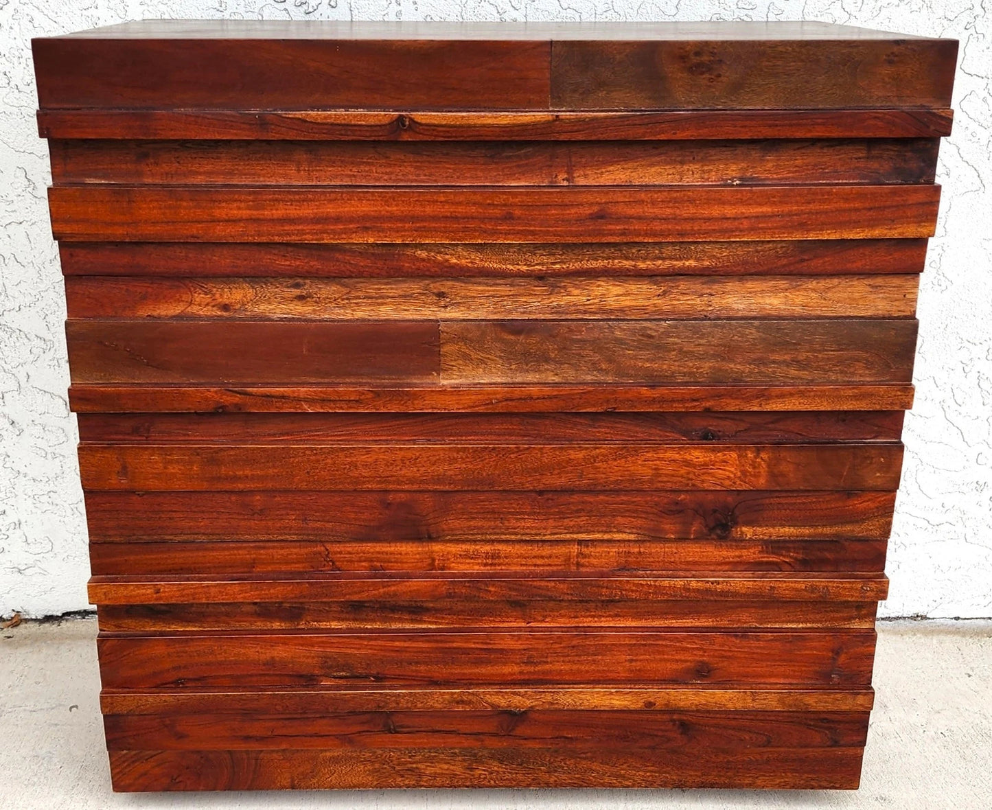 MCM Solid Exotic Wood Bachelor Chest Dresser Rustic Brutalist