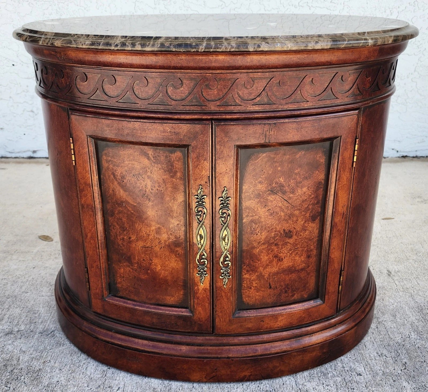 Henredon Style Marble Drum Table