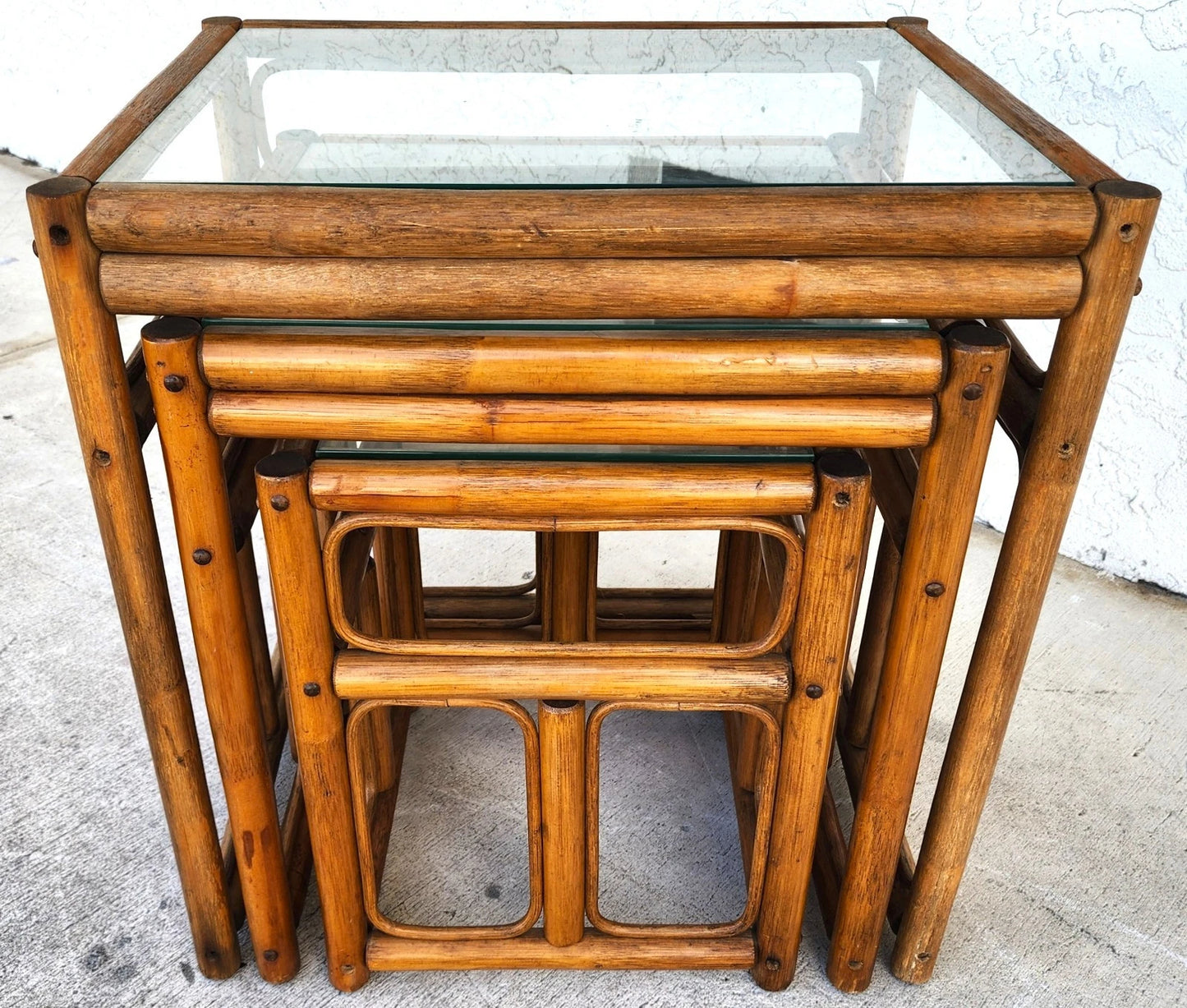 Franco Albini Style Bamboo Nesting Tables
