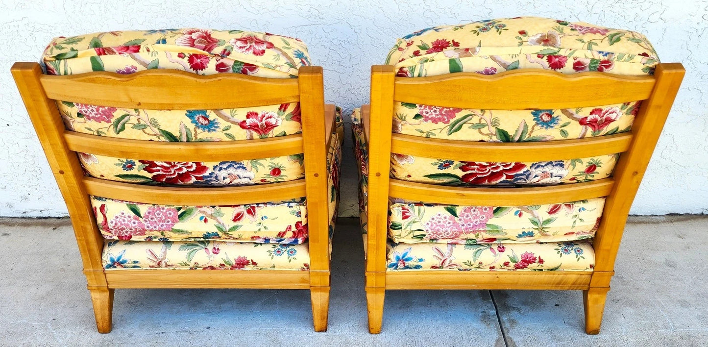 Antoinette Lounge Chairs Tropical Floral Pair