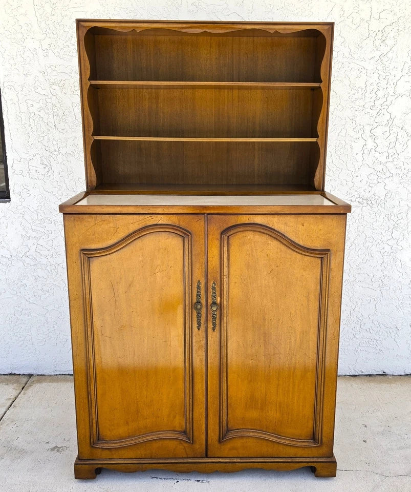 1930s Karges Country French Walnut Pullout Folding Service Bar