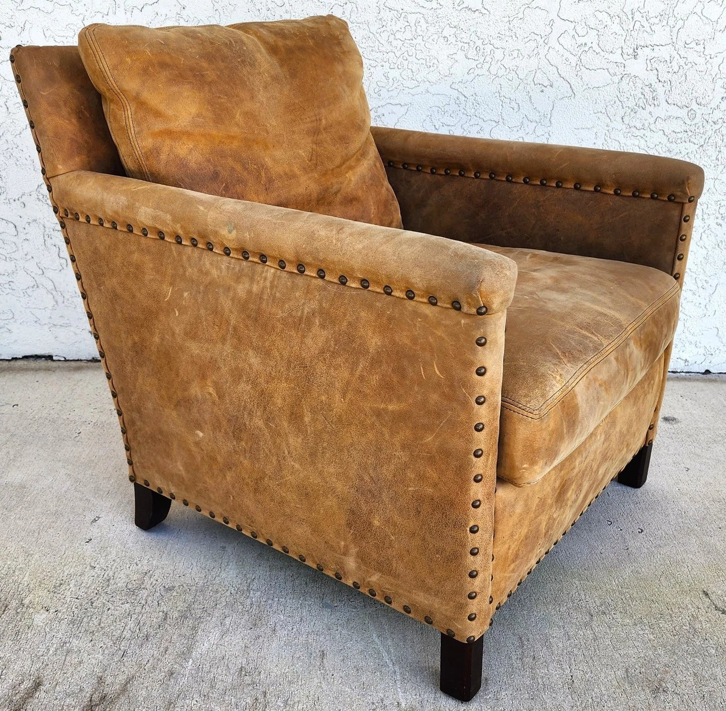 Lillian August Saddle Leather Club Chair MCM Ralph Lauren Style