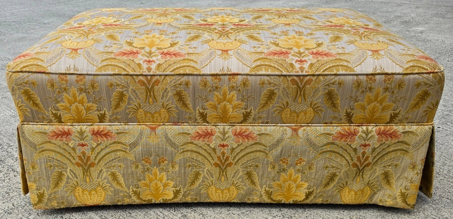 Sherrill Damask Jacquard Tapestry Cotton Rolling Ottoman