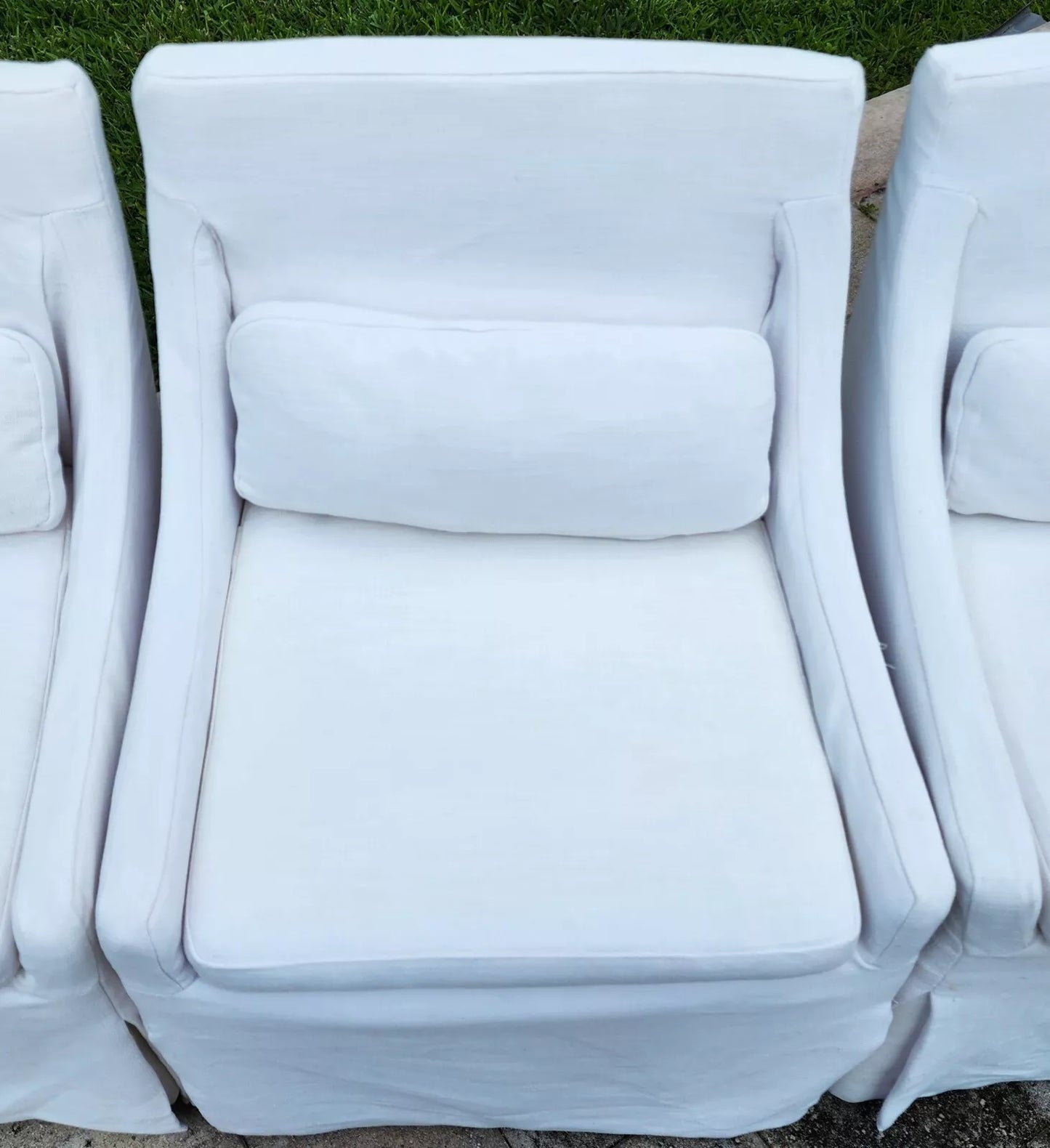 Restoration Hardware Low Belgian Slope Arm Slipcovered Dining Side Chairs RH