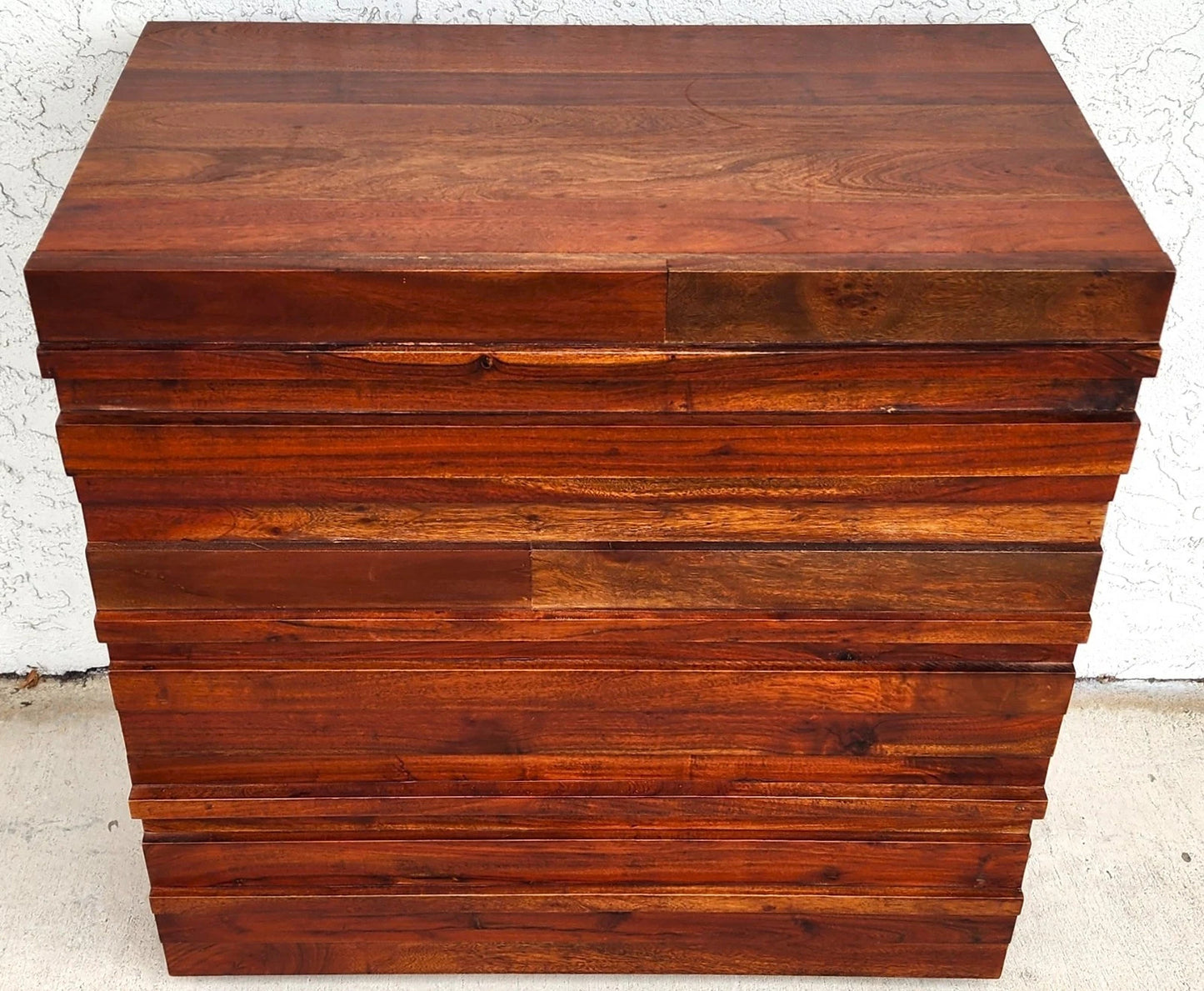 MCM Solid Exotic Wood Bachelor Chest & Nightstands Bedroom Suite