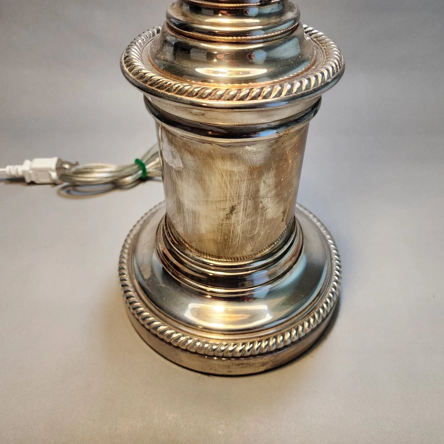 Ralph Lauren Silvered Brass Table Lamp & Shade