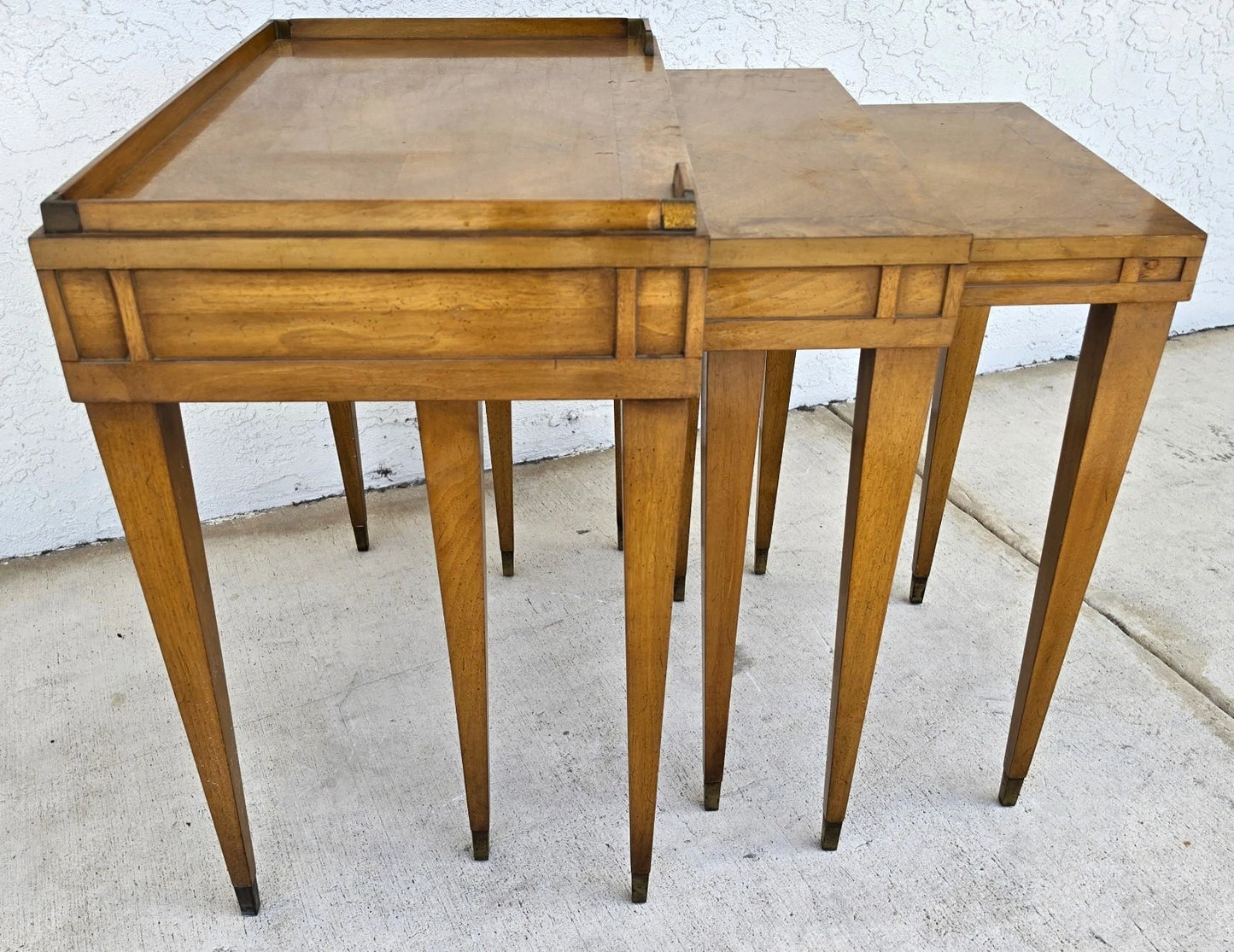 1960s Mid Century Modern Walnut Nesting Tables From Heirloom Weiman Collection