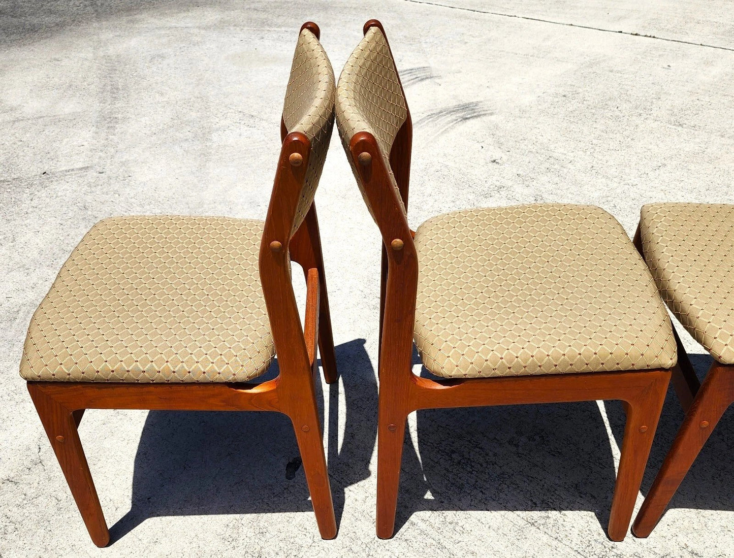 MCM D Scan Teak Dining Chairs New Upholstery Danish Modern Set of 6