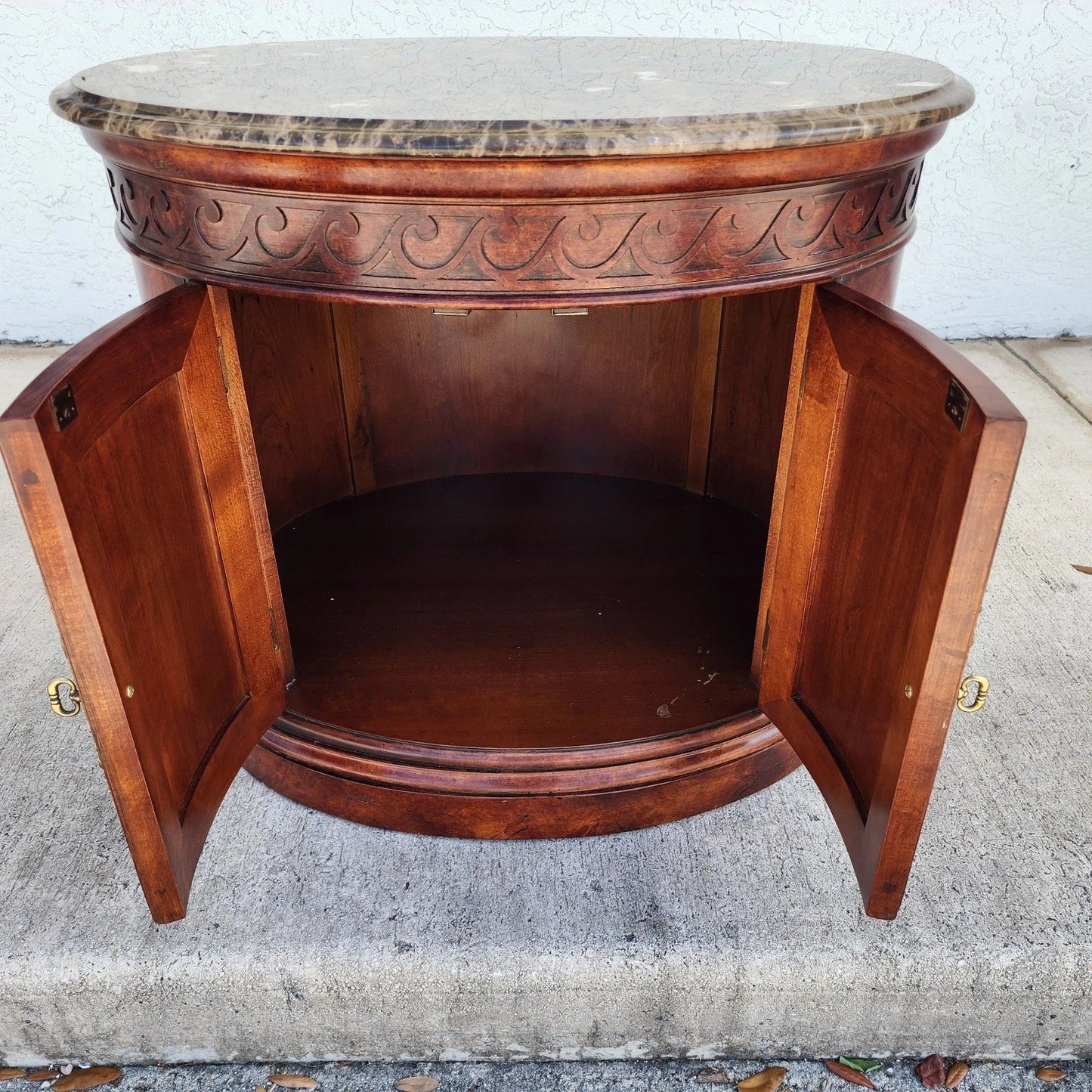 Henredon Style Marble Drum Table