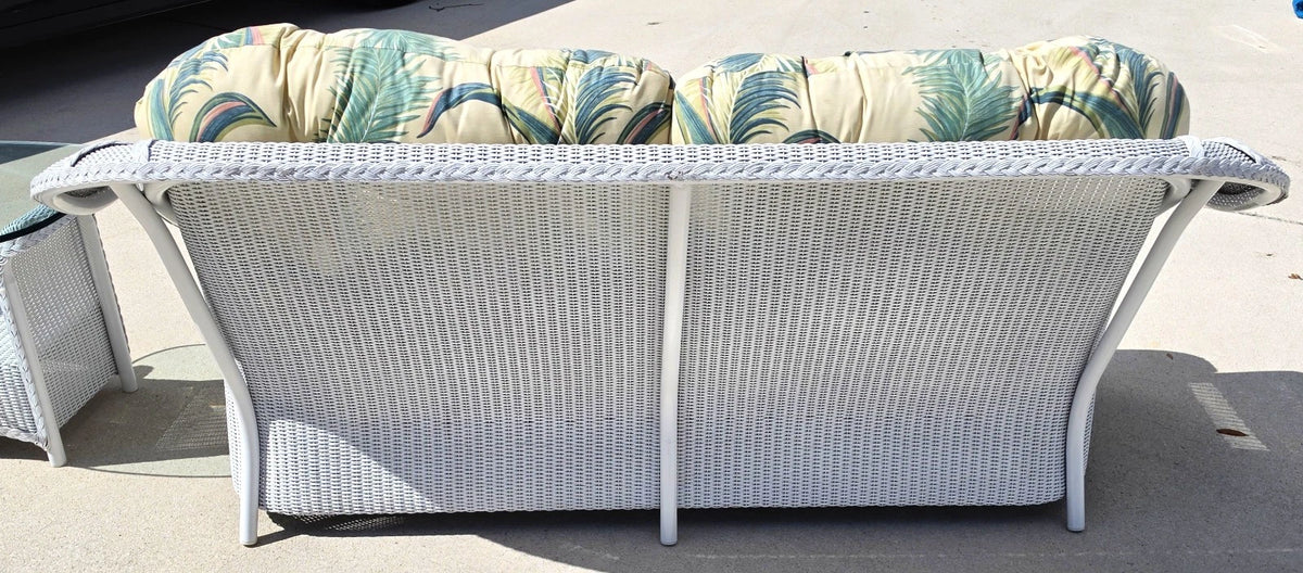 Lloyd Flanders English Garden Loom Wicker 3 Piece Patio Set Indoor Outdoor