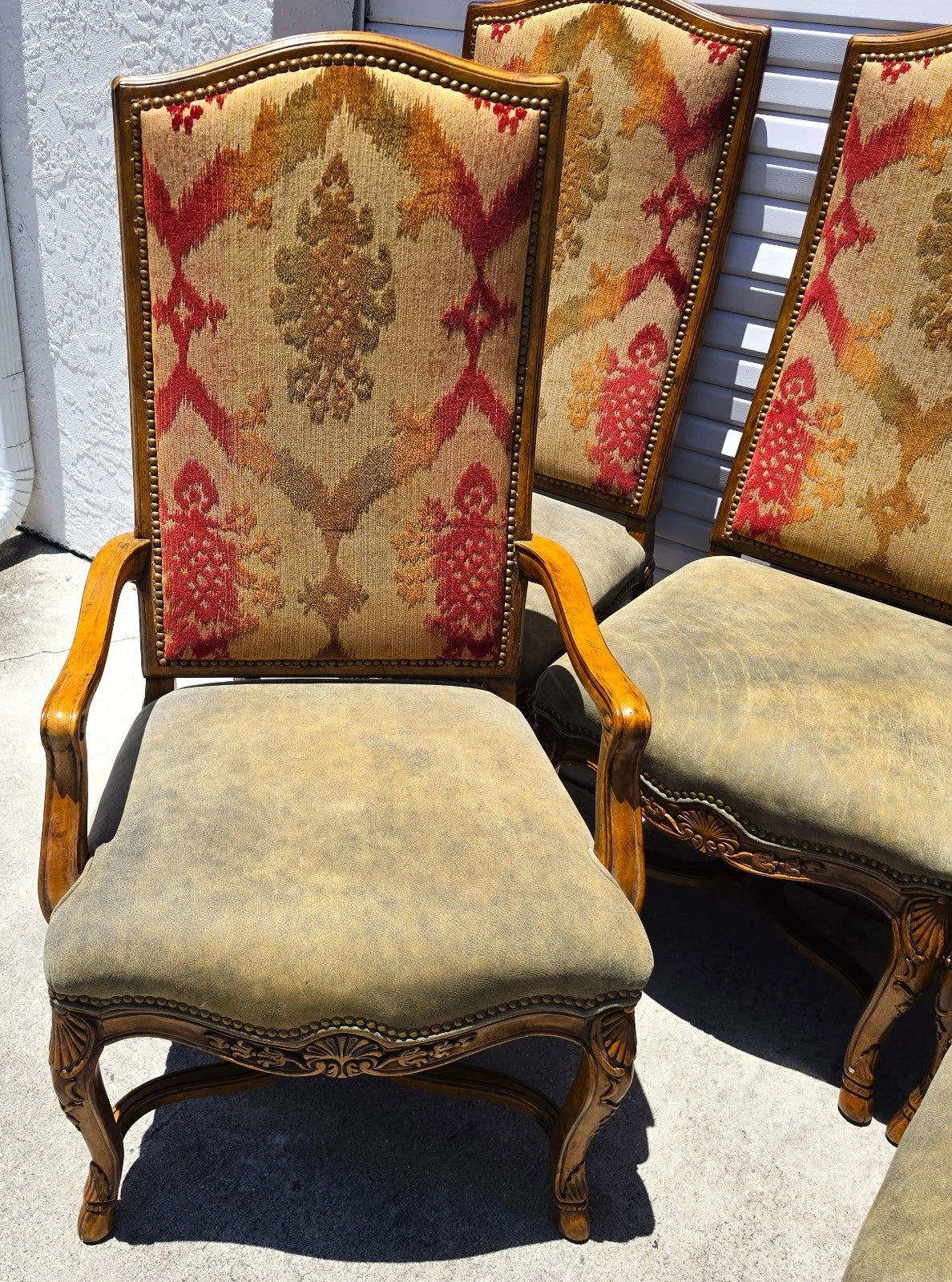 Century Furniture French Dining Chairs Leather Seats Set of 8