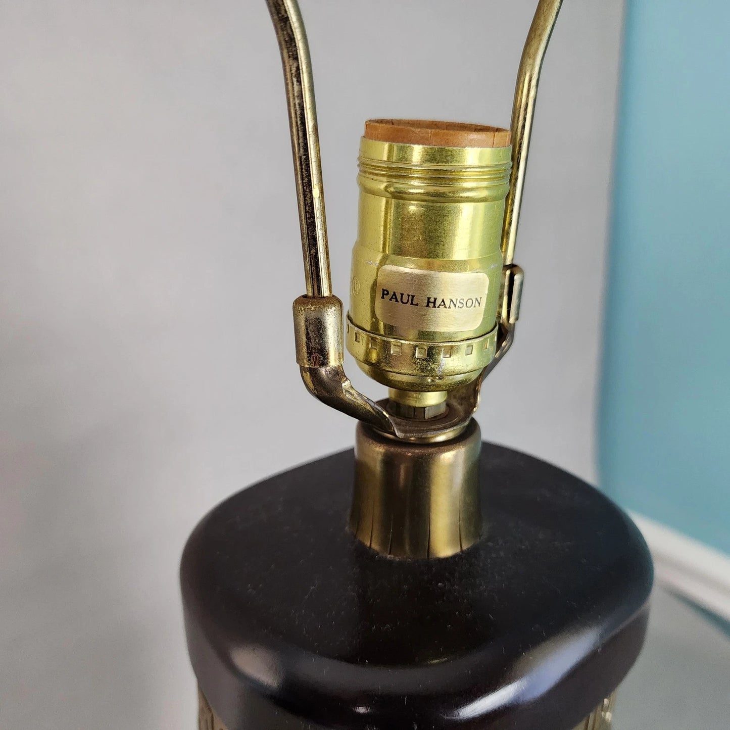 Paul Hanson Table Lamp Brass Elephants