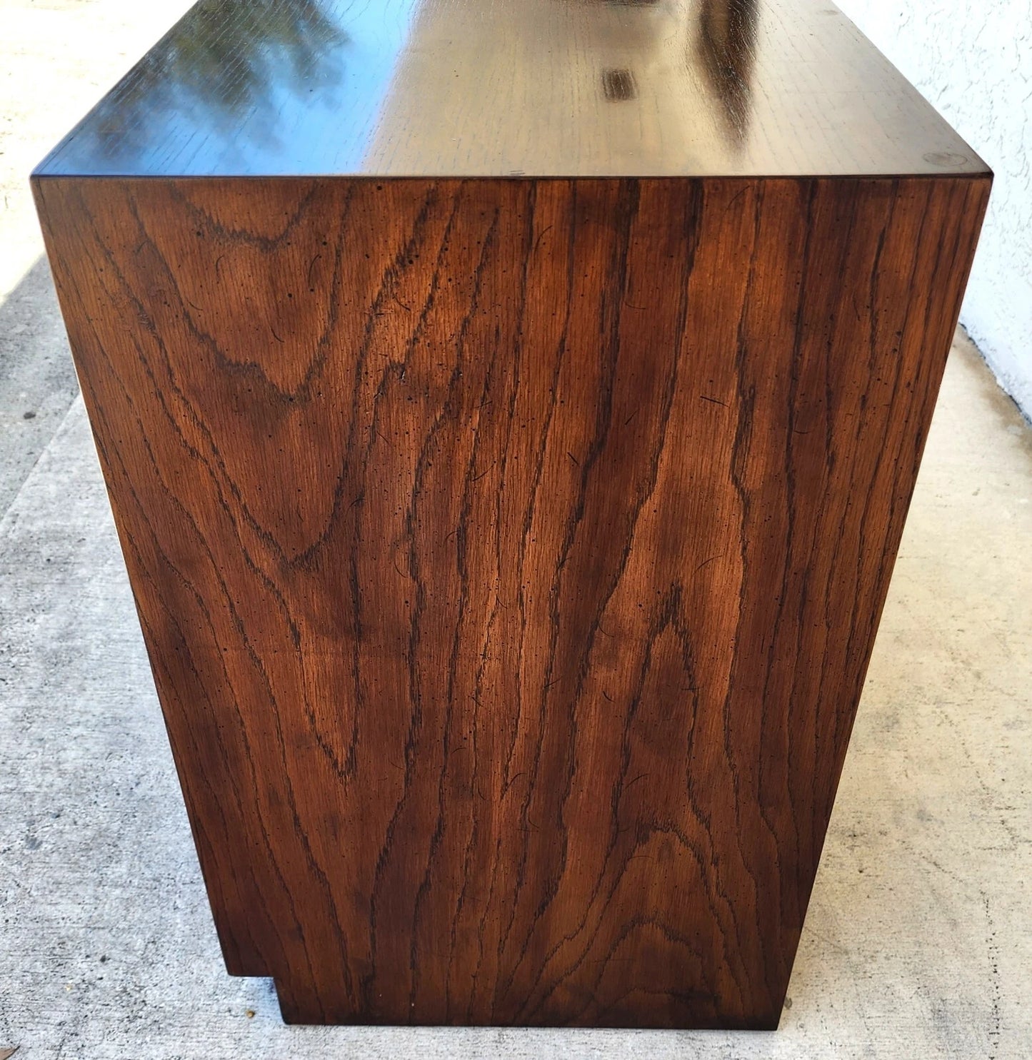 Henredon Chest Dresser Campaign Glass Top