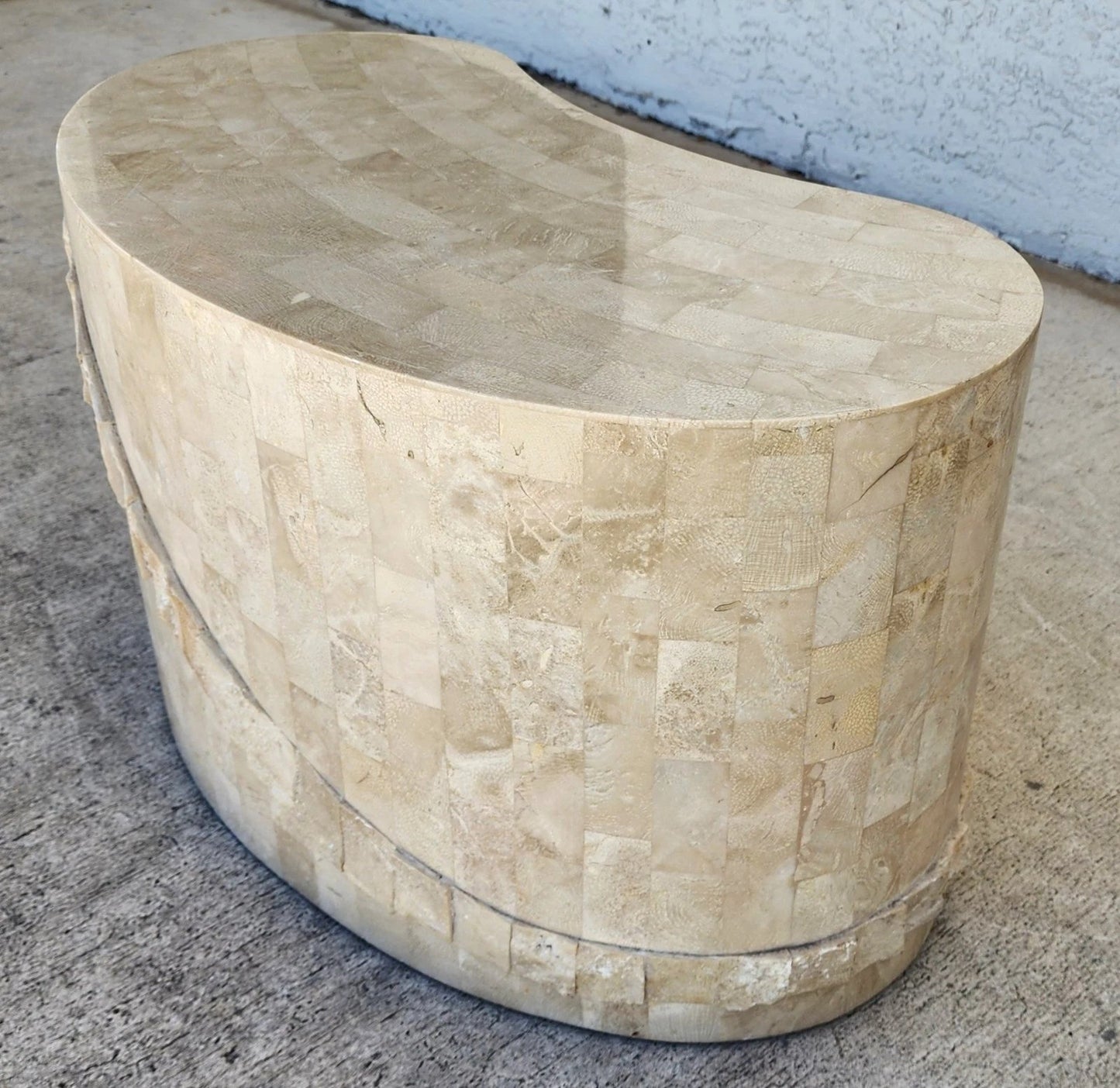 Maitland Smith Tessellated Stone Sculptural Coffee Side Table