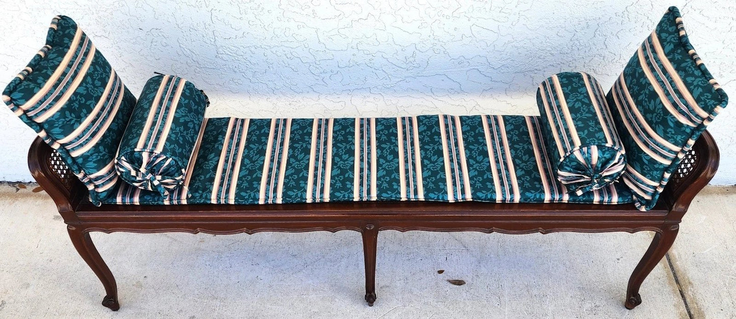 Vintage French Country Cane Bench