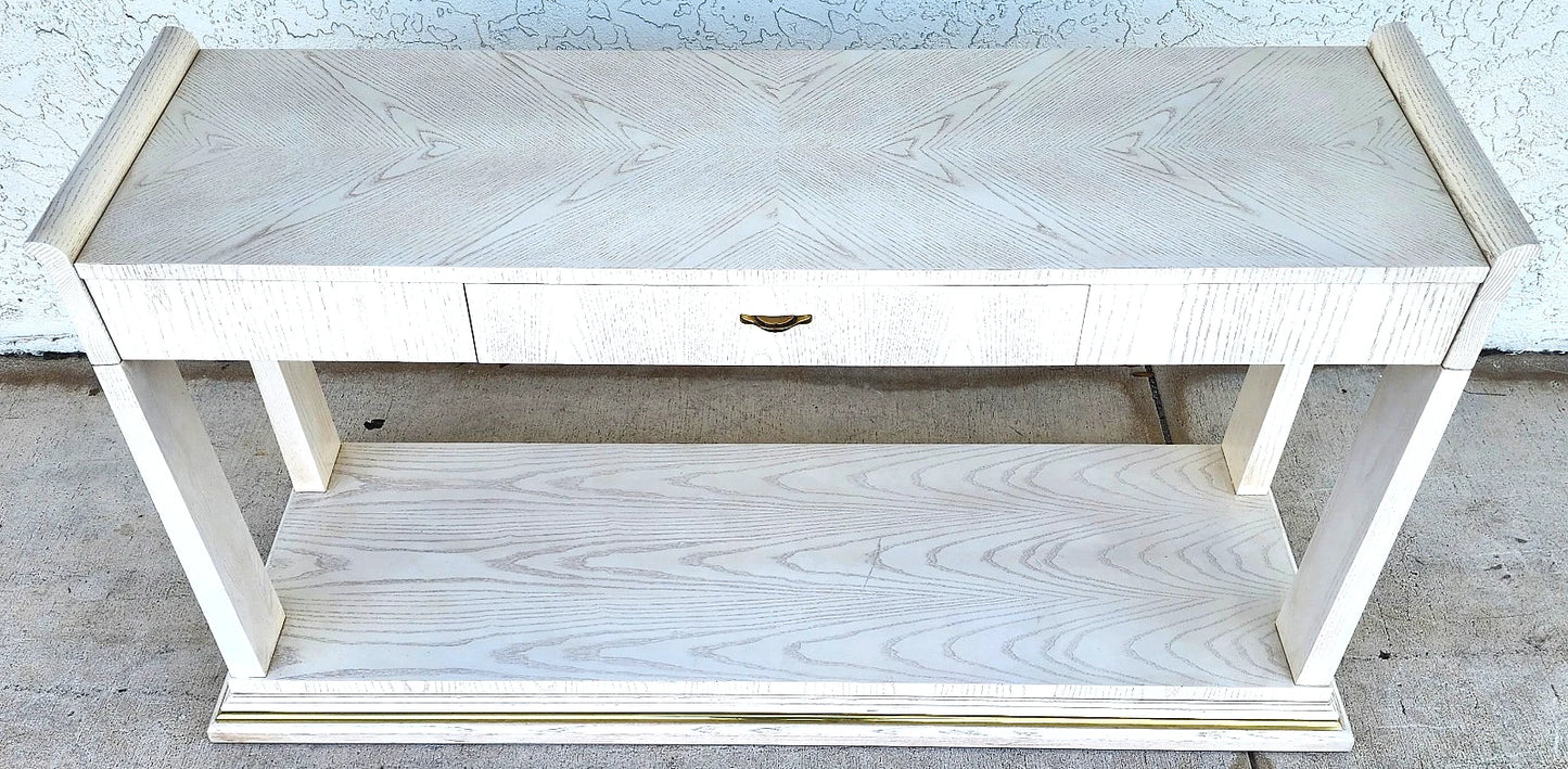 Thomasville Console Sofa Table Whitewash Beach House